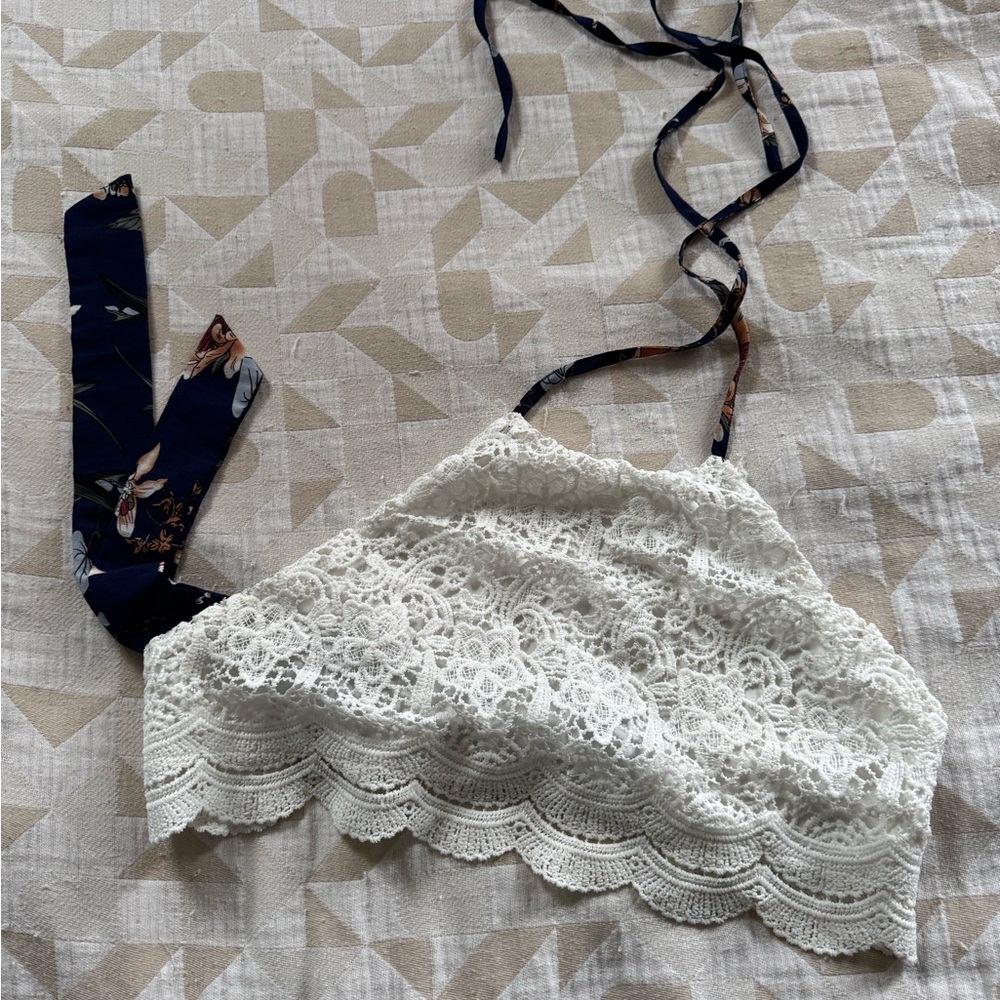Crochet Bandana Crop Tie Top